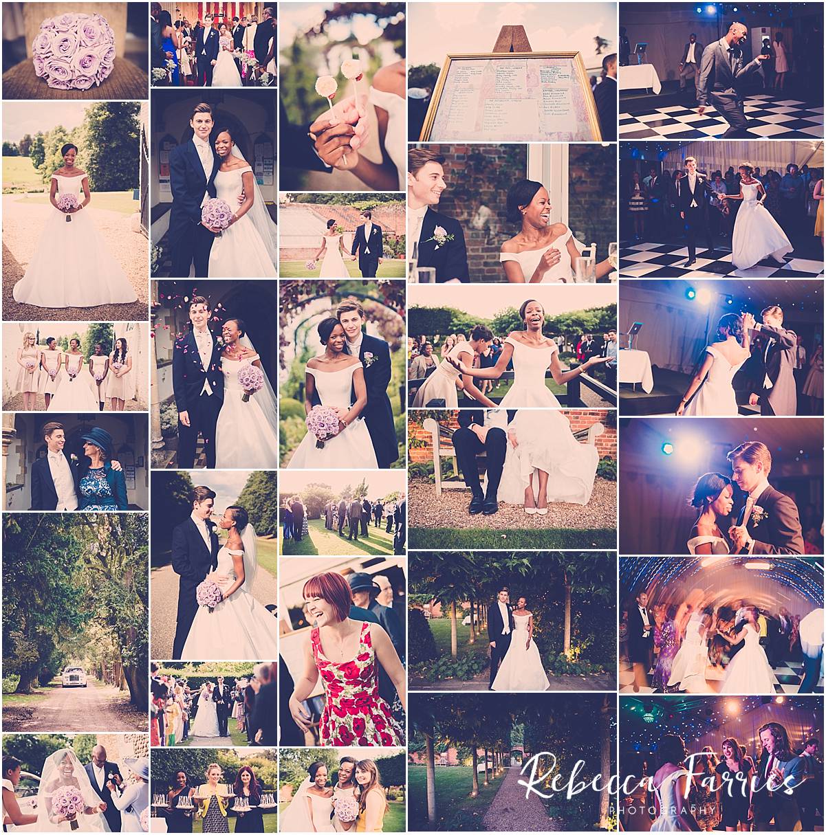 wedding photo collage of braxted park