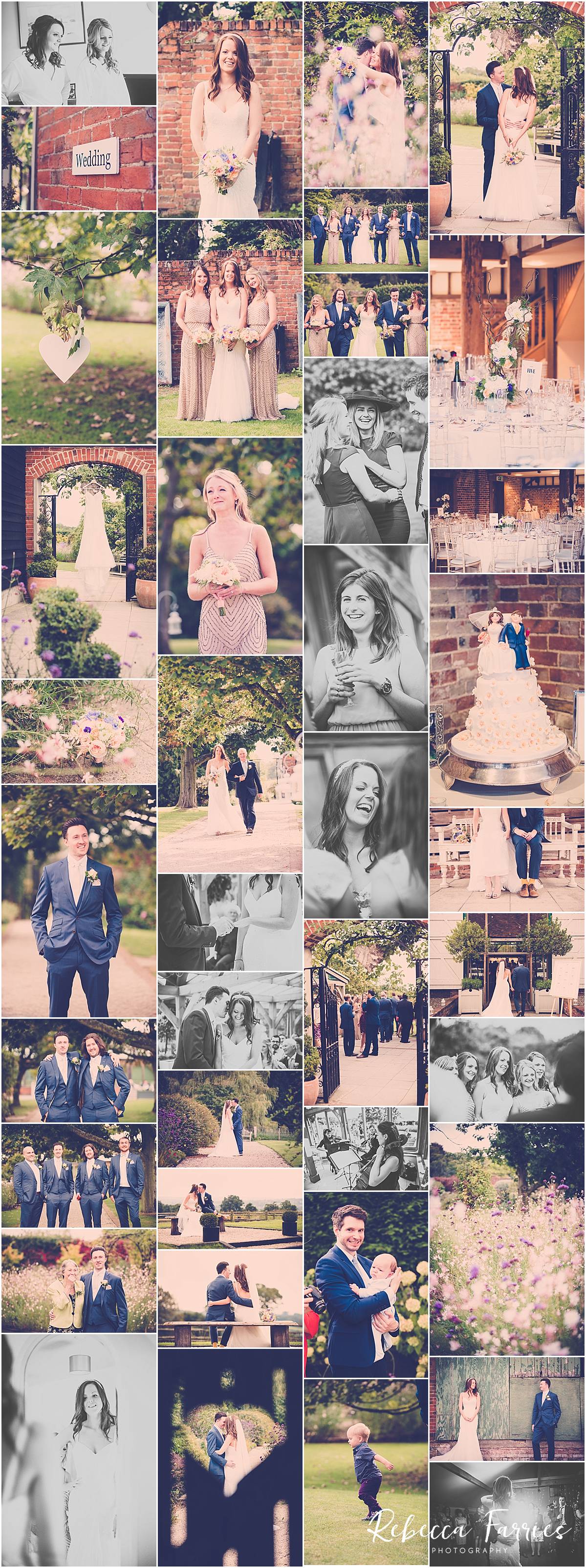 collage of wedding at Gaynes Park